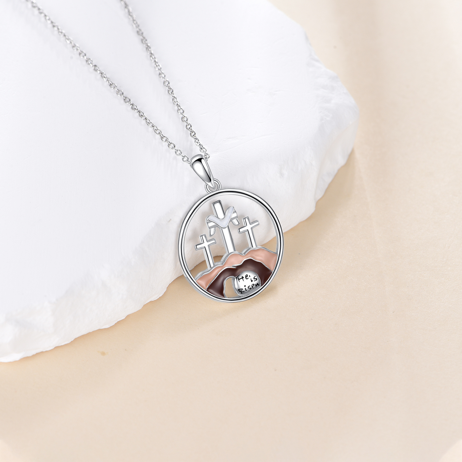 925 Sterling Silver Empty Tomb Necklace, Daily Wear